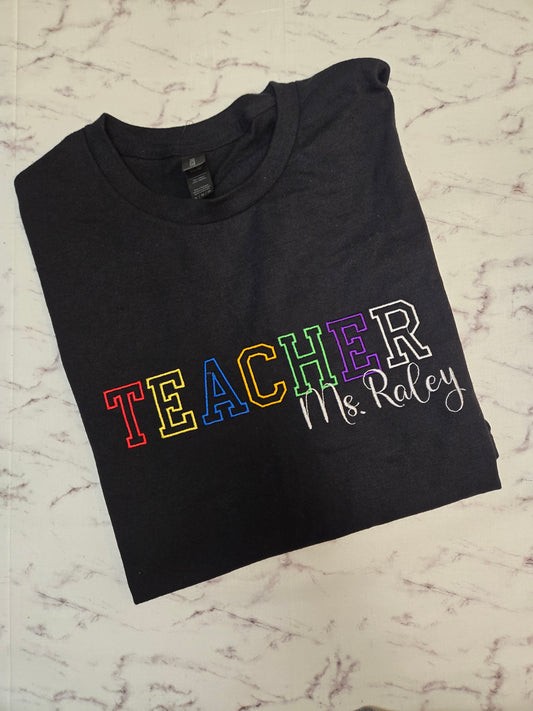 TEACHER Embroidered T-Shirt